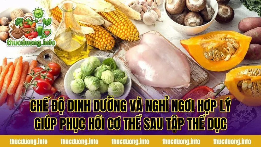 Chế độ dinh dưỡng và nghỉ ngơi hợp lý giúp phục hồi cơ thể sau tập thể dục